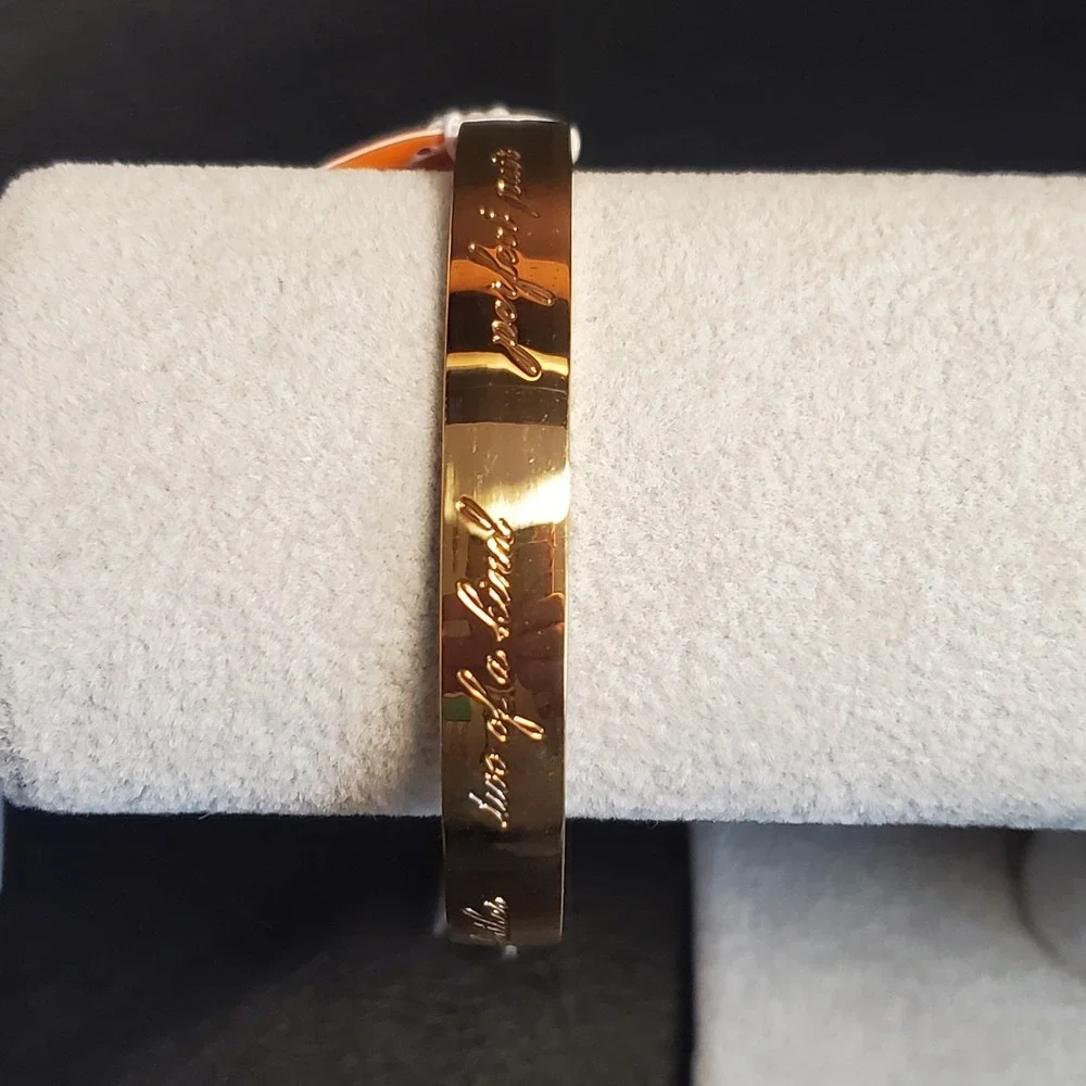 NWT KATE SPADE Idiom Bangles Bridesmaid Bangle Engraved Gold Plate Best Friend - Picture 8 of 9